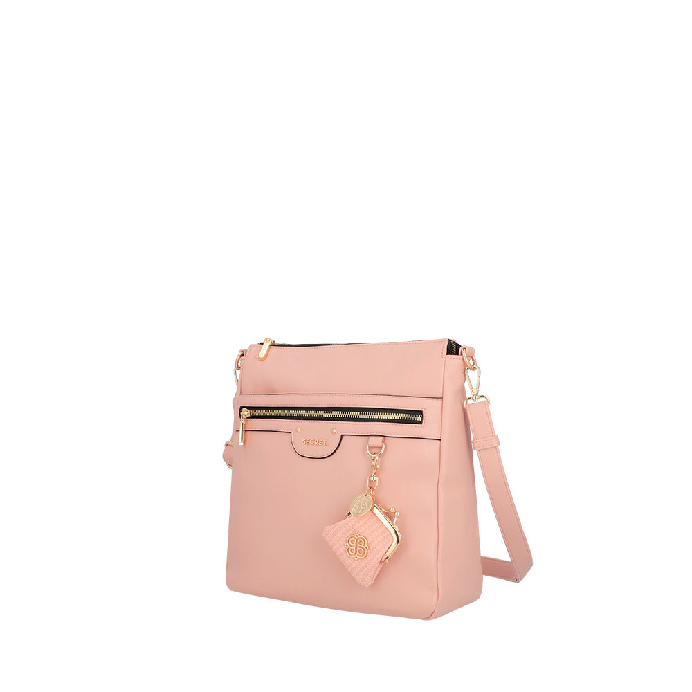 Bandolera grande Lisse rosada
