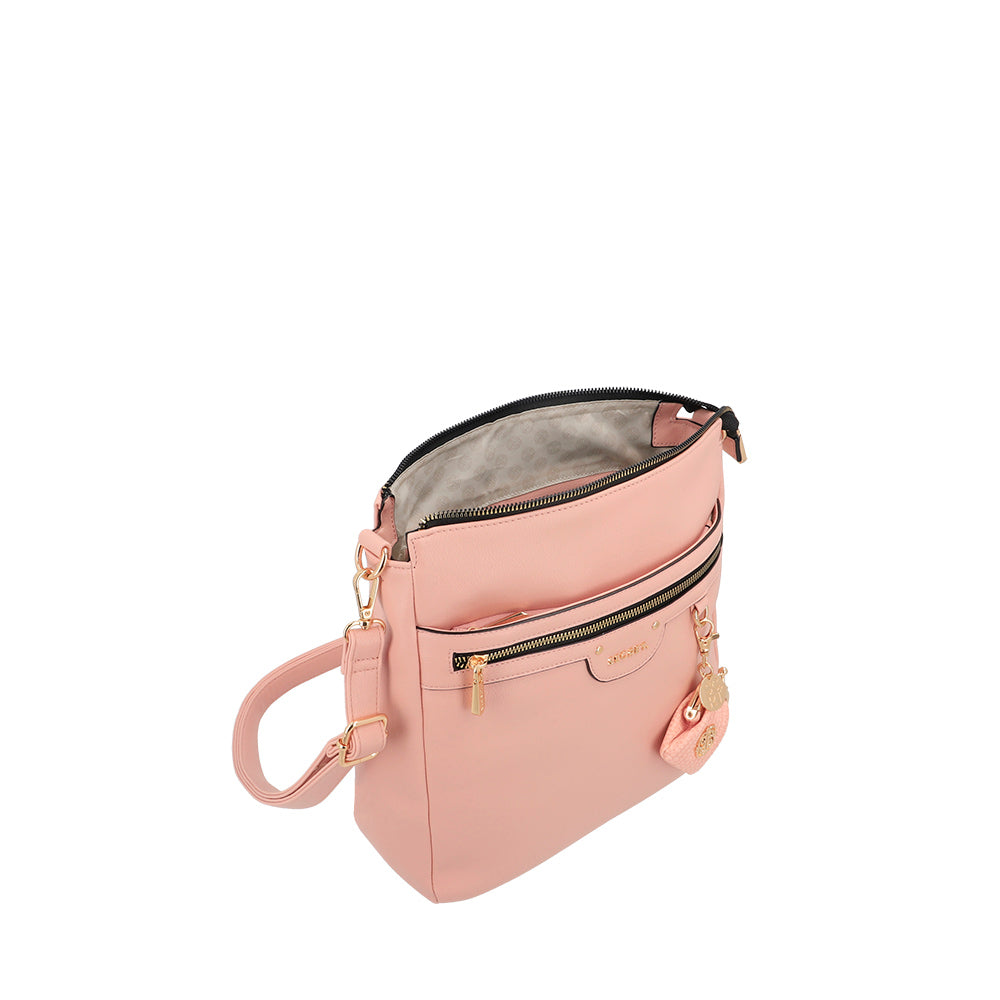 Bandolera grande Lisse rosada