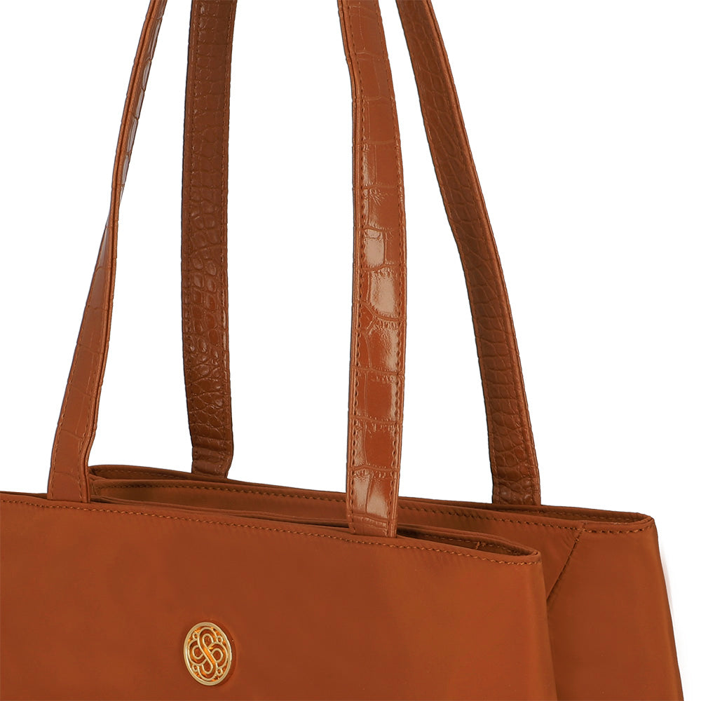 CARTERA DE HOMBRO GIRONA FW25 CAFÉ MEDIO L 3DV