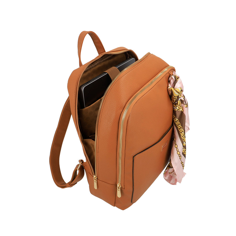 MOCHILA PARA NOTEBOOK RIGA FW25 CAFÉ MEDIO XL