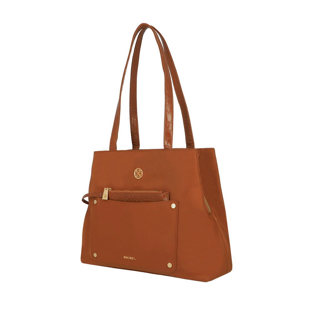CARTERA DE HOMBRO GIRONA FW25 CAFÉ MEDIO L 3DV