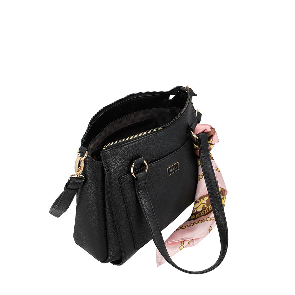 CARTERA DE HOMBRO RIGA FW25 NEGRO L
