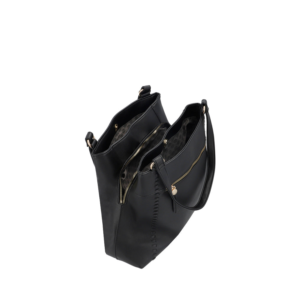 CARTERA DE HOMBRO MONACO SS25 NEGRO L