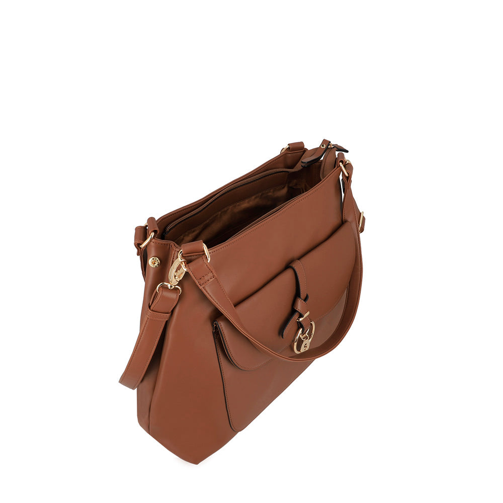 CARTERA DE HOMBRO MANTUA FW25 CAFÉ L