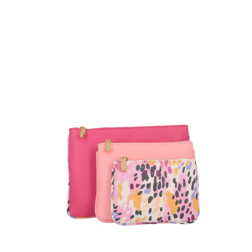 SET 3 COSMETIQUEROS MIAMI FW25 FUCSIA TU