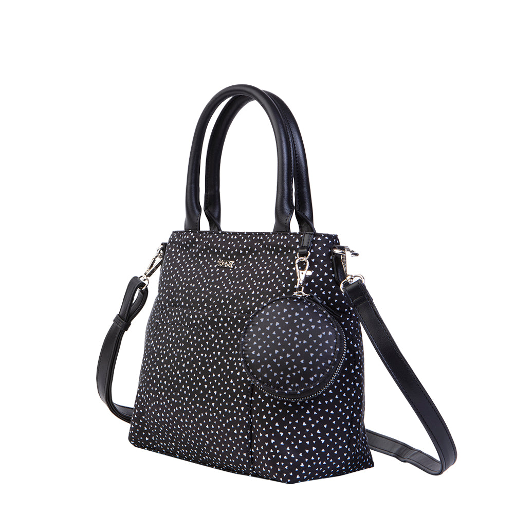 Cartera tote bag negra Pisa mediana