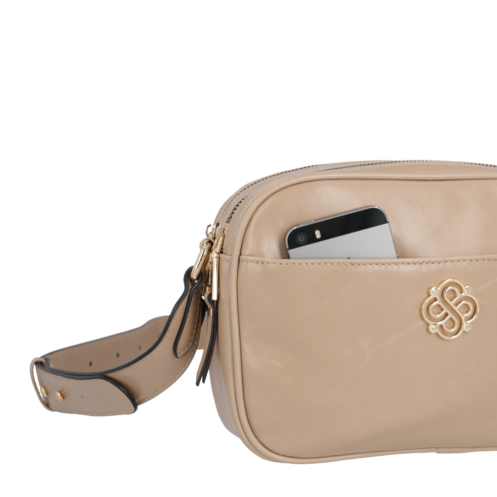 Cartera Bandolera Sicilia Beige Pequeña