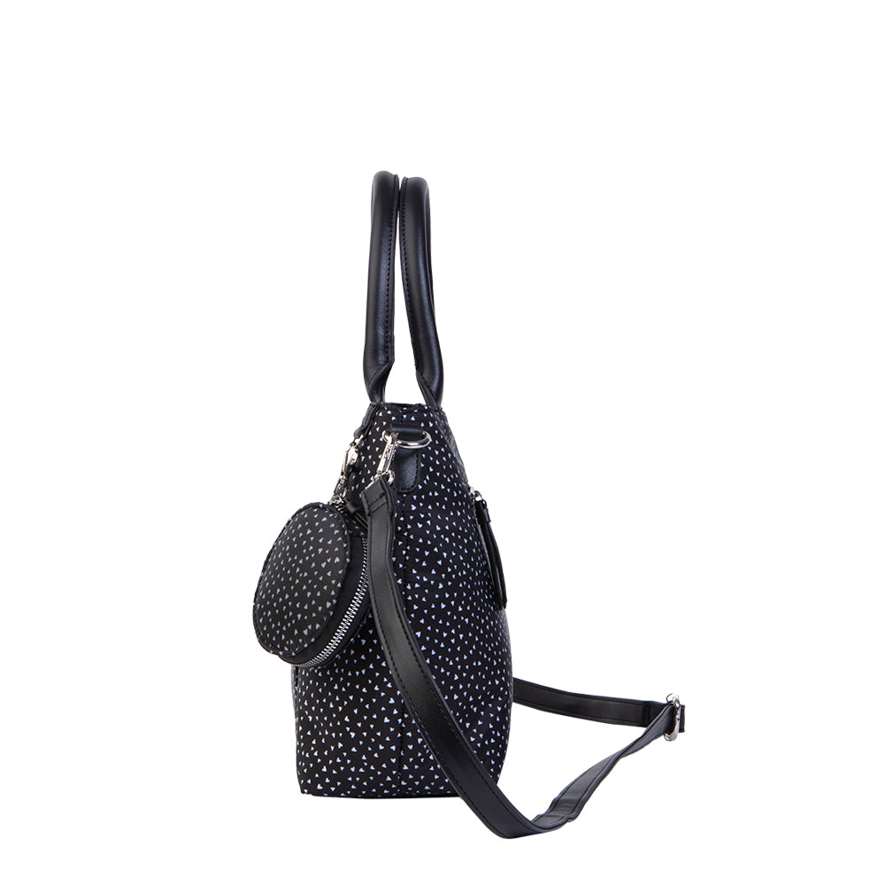 Cartera tote bag negra Pisa mediana