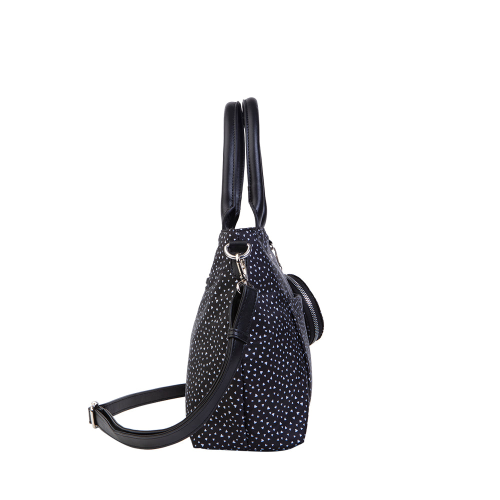 Cartera tote bag negra Pisa mediana